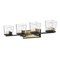 Z-Lite Bleeker Street 4 Light Vanity, Matte Black & Olde Brass & Clear 475-4V-MB-OBR - alternate 4